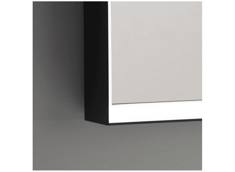 Ruxley Mirror with Angled LED Light inside Matt Black Frame - 600 x 800mm